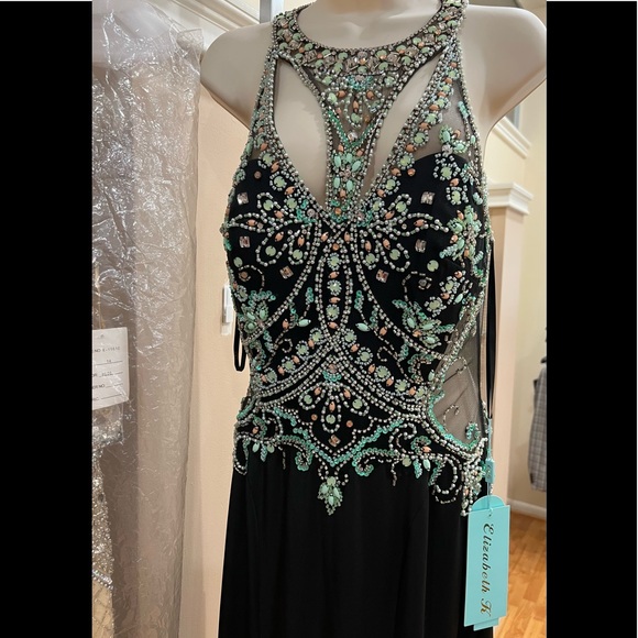 💐SALE💐 Beads Embellished Top Jersey Long Dress - Picture 7 of 8